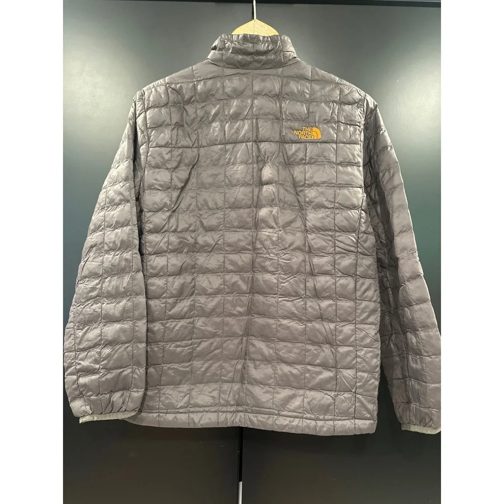 The North Face Boys Thermoball Full Zip Puffer Jacket Gray Orange Size L 14/16